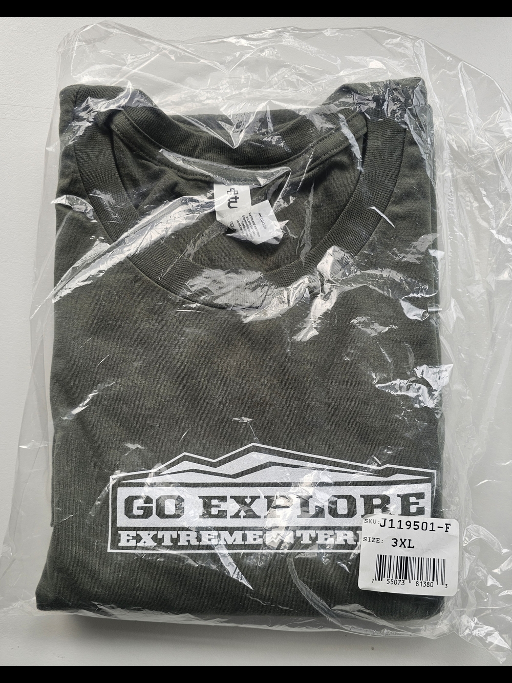Tultex Dark Olive Green "Go Explore" Graphic T-shirt - 3XL